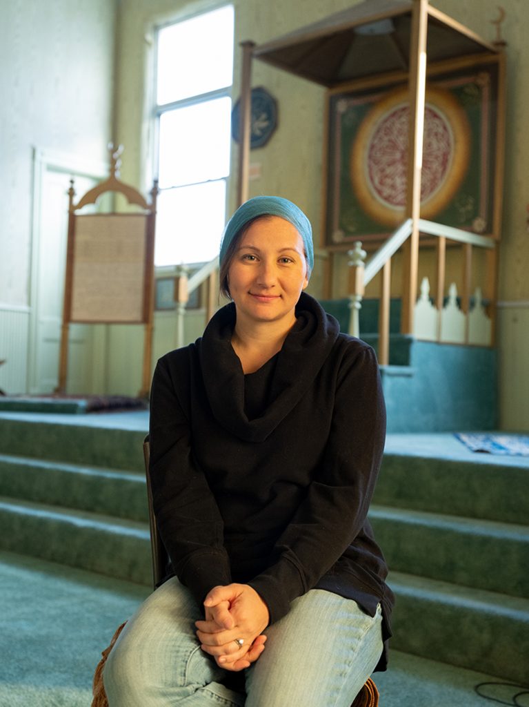 Portrait of Alyssa Haughwout inside a Williamsburg Tartar Mosque
